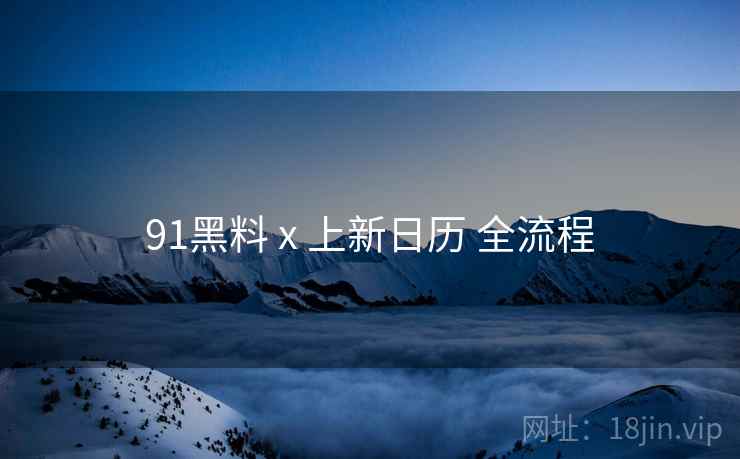 91黑料 x 上新日历 全流程