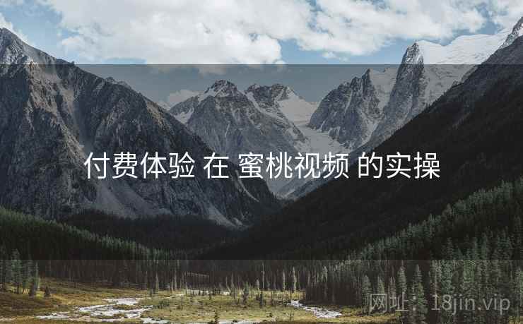 付费体验 在 蜜桃视频 的实操