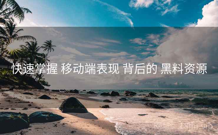快速掌握 移动端表现 背后的 黑料资源
