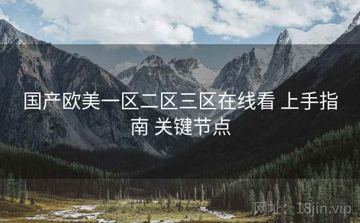 国产欧美一区二区三区在线看 上手指南 关键节点