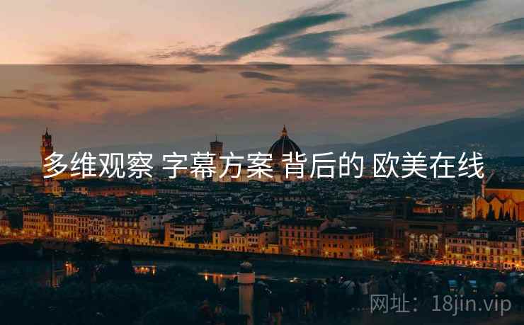 多维观察 字幕方案 背后的 欧美在线