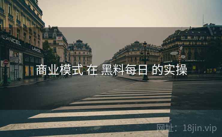 商业模式 在 黑料每日 的实操