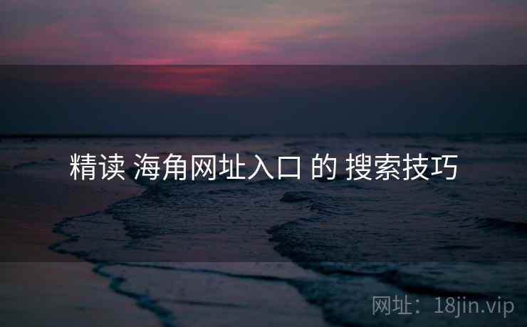 精读 海角网址入口 的 搜索技巧